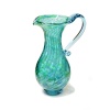 Tall Teal Art Glass Water Jug